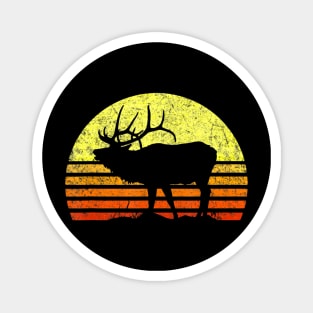 American Elk Hunter Dad Vintage Retro Sun Bow Hunting Gift Magnet